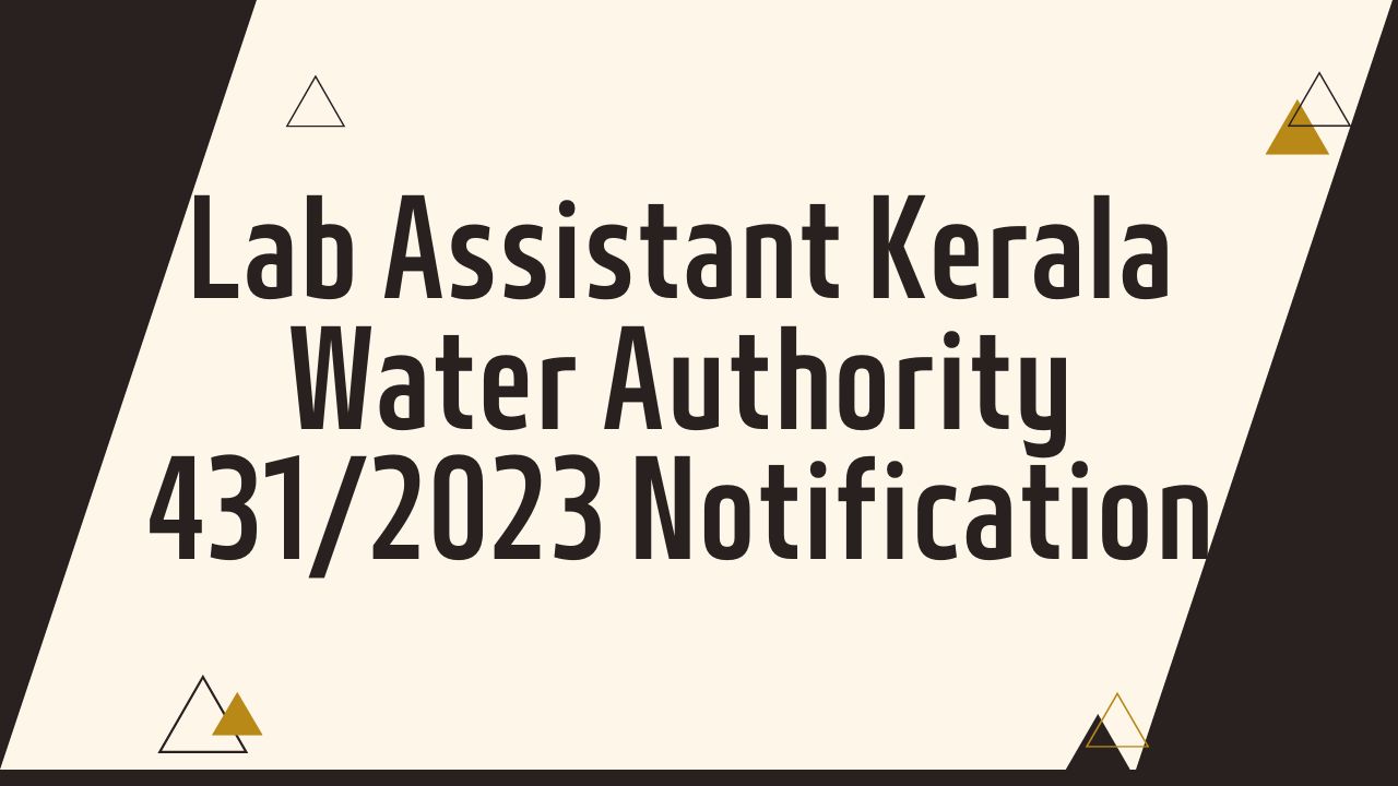 Lab Assistant Kerala Water Authority 431/2023